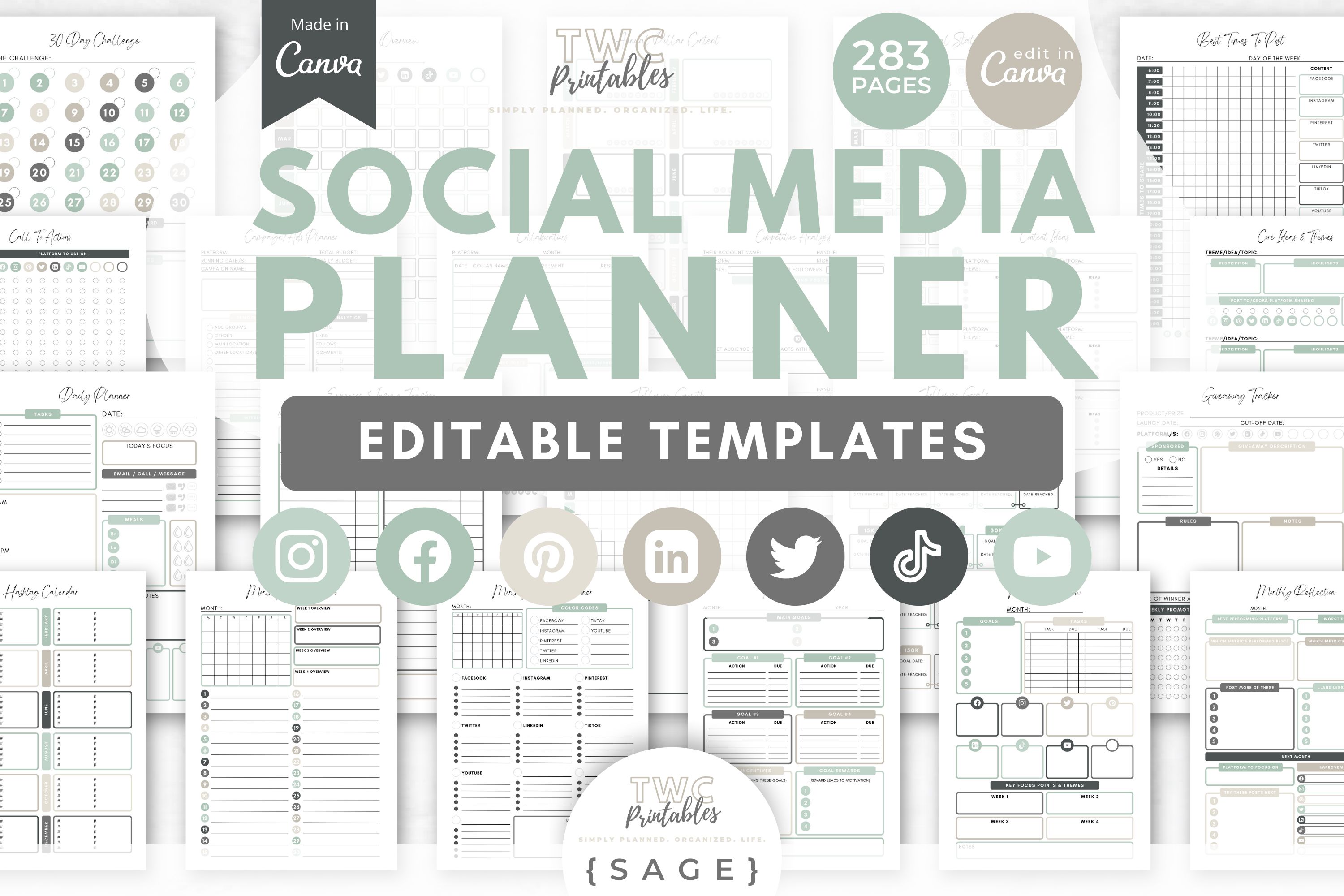 Social Media Planner Canva Templates 6
