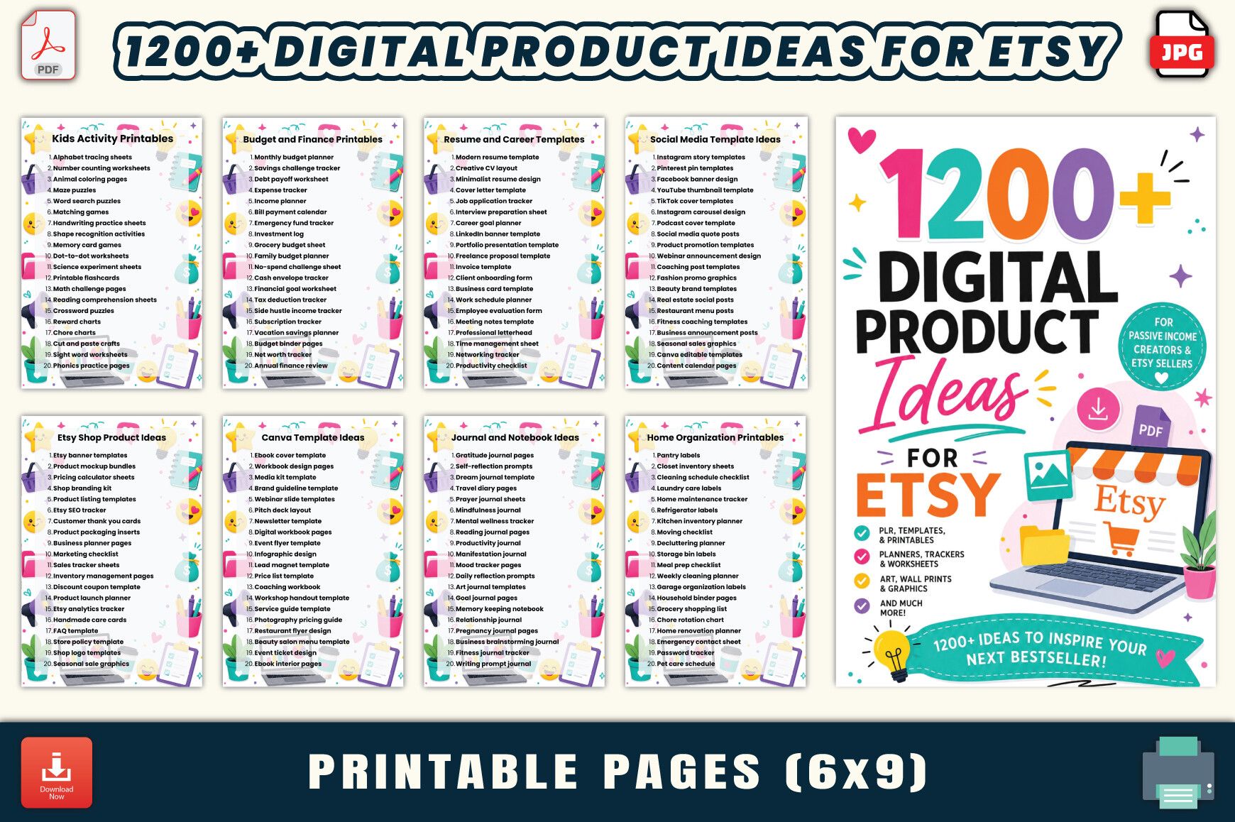 1200+ Digital Product Ideas for Etsy