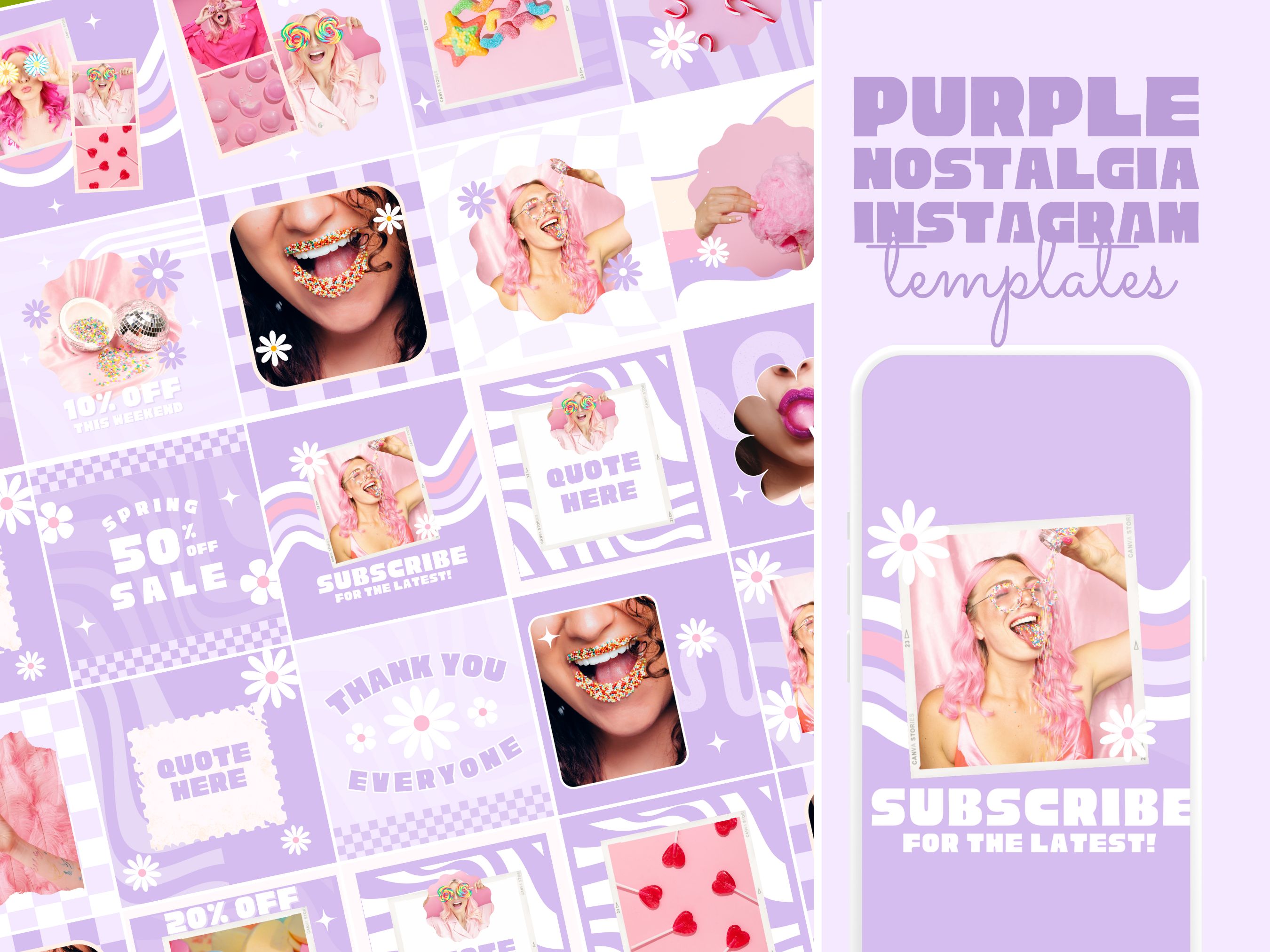 Retro Purple Instagram Templates